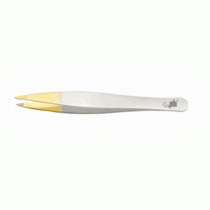 Pince à sourcils pointue, Pointe dorée, Taille 4'' MBI-427