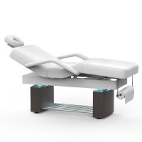 Fauteuil / Table de soins et Massage électrique (3 moteurs) Blanc