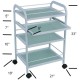 Table de service 4 tablettes (1 coulissante) en verre