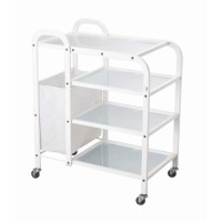  Table de service 4 tablettes vitrées et petit panier