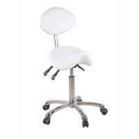 Tabouret pneumatique ''Selle'' avec dossier ''Blanc''