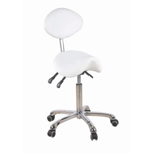 Tabouret pneumatique ''Selle'' avec dossier ''Blanc''