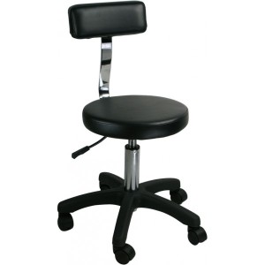 Tabouret pneumatique rond avec dossier ''Noir''