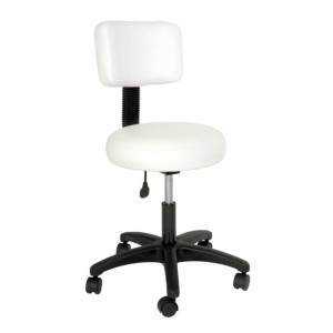 Tabouret oléopneumatique rond avec dossier 