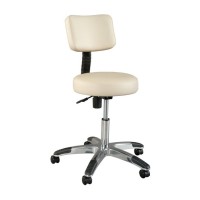 Tabouret oléopneumatique rond Deluxe avec dossier 