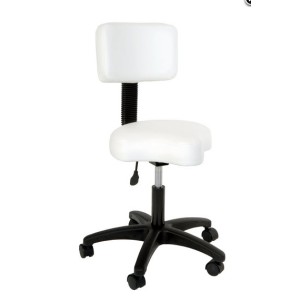 Tabouret oléopneumatique ergonomique avec dossier
