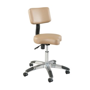 Tabouret oléopneumatique ergonomique Deluxe avec dossier 