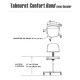 Tabouret arrondi tout confort avec dossier  ajustable