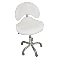 Tabouret ergo avec dossier courbé Blanc