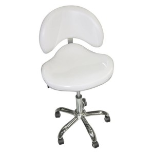 Tabouret ergo avec dossier courbé Blanc
