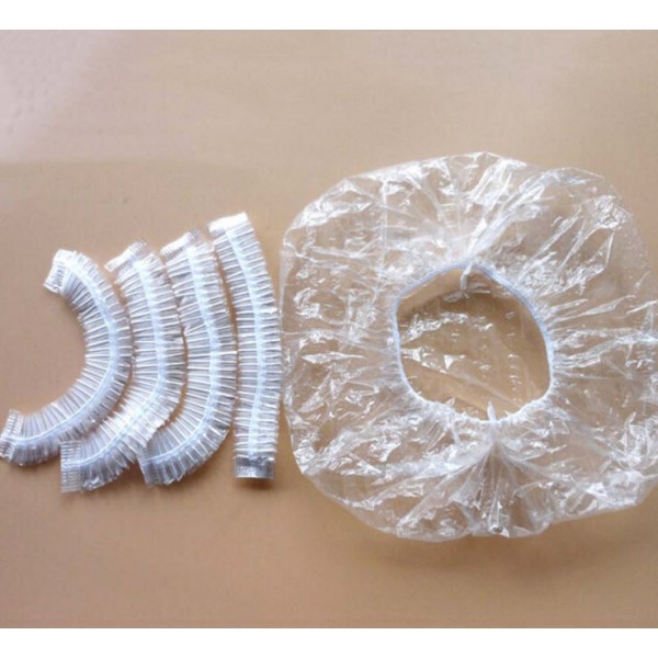 Bonnet de douche jetable en plastique, 100 pièces, couvre-chef