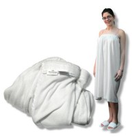Paréo blanc en tissu-éponge / Velcro Médium à extra-large