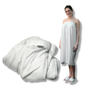 Paréo blanc en tissu-éponge / Velcro (Petite/Médium/Large)