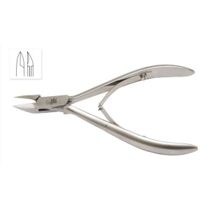 Pince à ongles incarnés, Bec fin, Double ressort, 5’’
