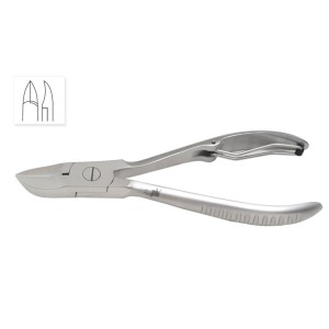 Pince à ongles d'orteils, Bec concave, Ressort fil métallique,  4.75''
