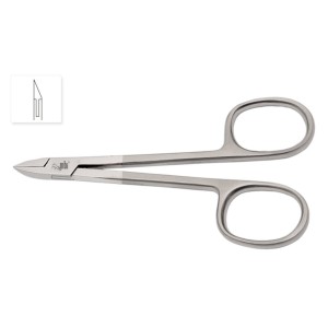 Pince à ongles à anneaux, Modèle ciseau, Bec plat, 3.5’’