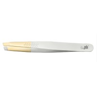 Pince à sourcils biseauté 4'' ( Bout Doré)