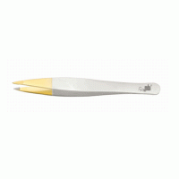 Pince à sourcils pointue, Pointe dorée, Taille 4'' MBI-427