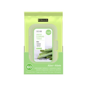 Lingettes Démaquillantes à l'Aloès de Nicka K - Pqt/60