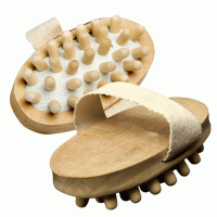Brosse de massage en bois naturel